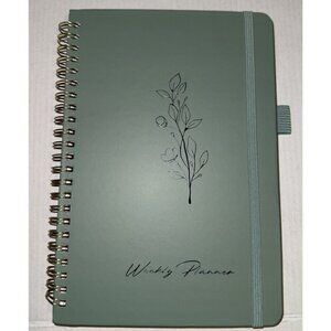 Undated Weekly Planner To Do‎ List Notebook Habit Tracker Pen Holder Green Dots